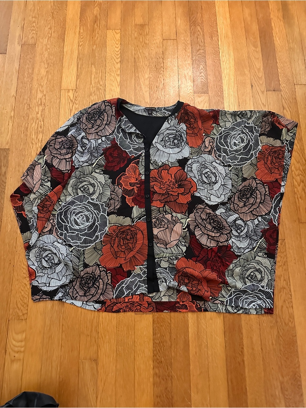 Floral Button-Front Women's flowy shirt